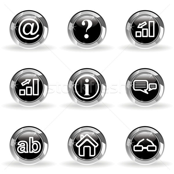 Glossy icon set Stock photo © Fyuriy