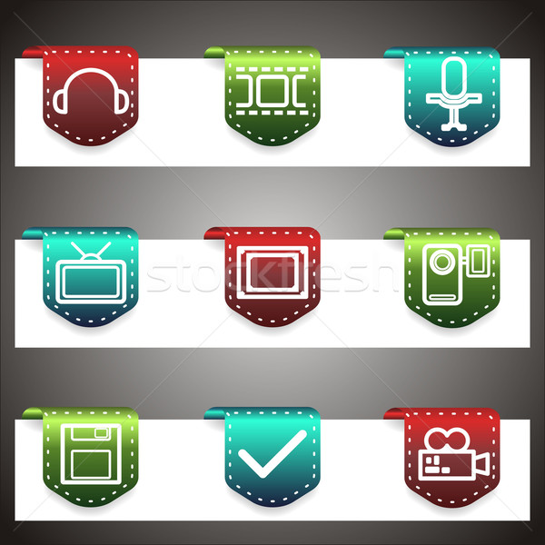 Color vector icons set. Vector navigation template Stock photo © Fyuriy