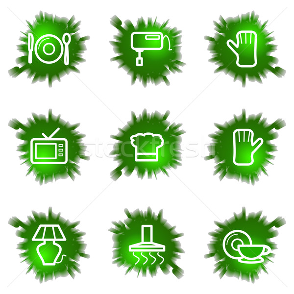 зеленый дыра набор веб-иконы Сток-фото © Fyuriy