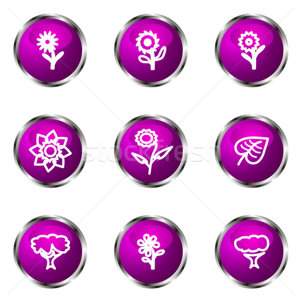 Сток-фото: набор · веб-иконы · 18 · фиолетовый