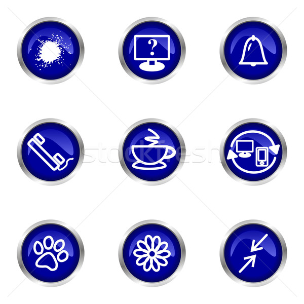 Glänzend Set Web-Icons 26 blau Stock foto © Fyuriy