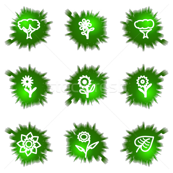 Icons set. Green hole Stock photo © Fyuriy