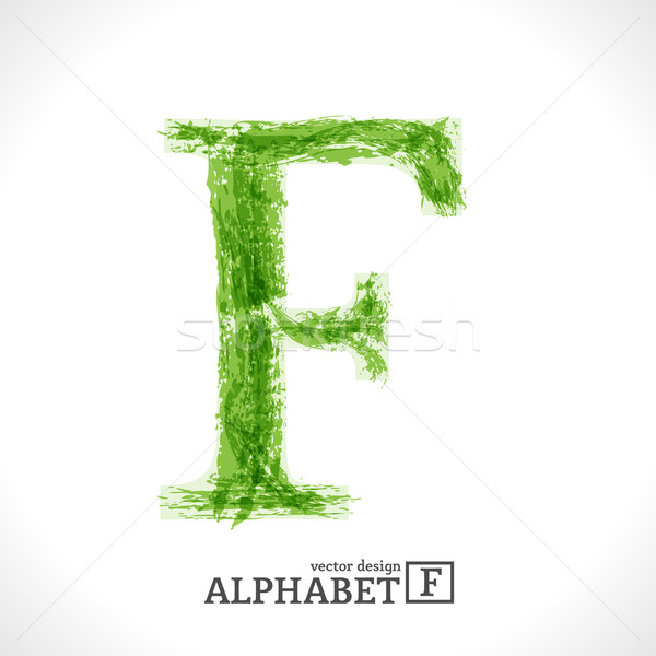 Grunge vettore lettera f lettera verde eco Foto d'archivio © Fyuriy
