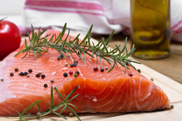 Foto stock: Frescos · salmón · filete · alimentos · peces · mar