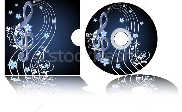 CD label with the treble clef Stock photo © g215