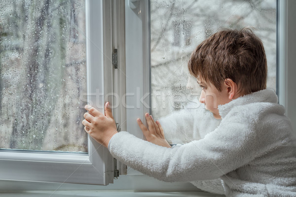 Portrait pensive jeune homme humide vent [[stock_photo]] © g215