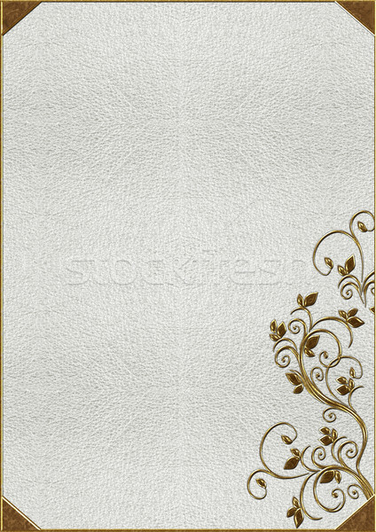 Stock photo: The texture of the skin with gold lettering