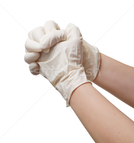 Mãos médico estéril luvas mão medicina Foto stock © g215