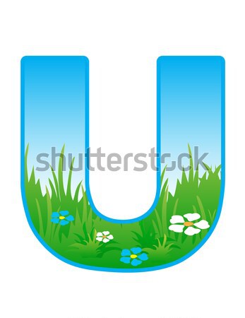 Vector font with elements of the landscape.  Stock photo © g215