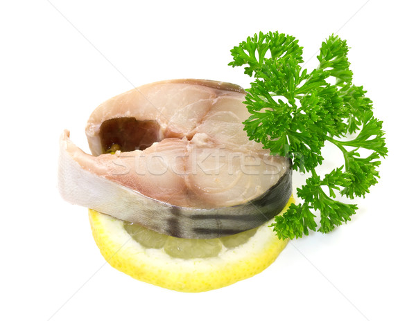 mackerel with lemon on a white background  Stock photo © g215