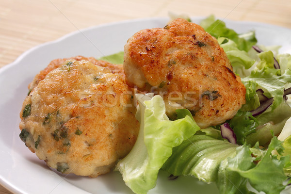 Chicken burgers with mint and lettuce Stock photo © g215