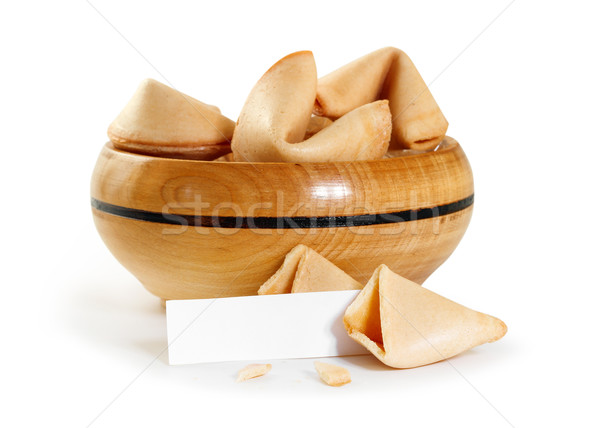 Chinese fortune cookie with blank paper strip isolated on white  Stock photo © g215