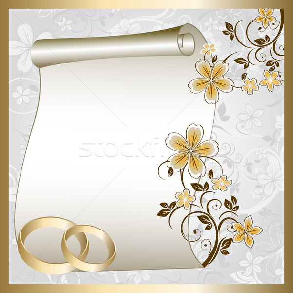Esküvői meghívó virágmintás minta hely szöveg virág Stock fotó © g215
