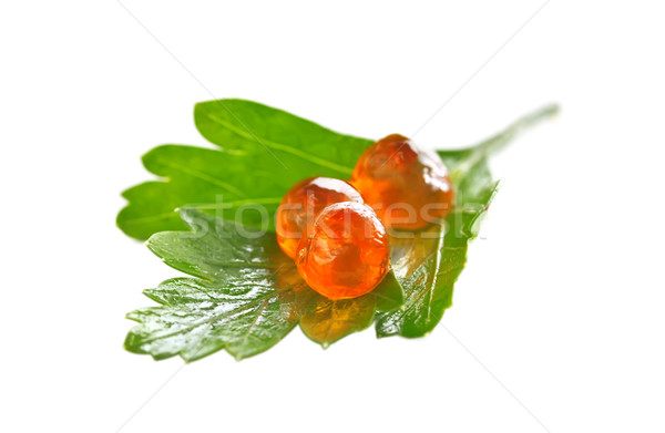 Rood kaviaar stuk peterselie voedsel Stockfoto © g215