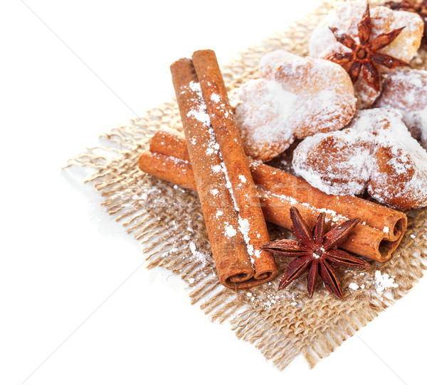 Foto d'archivio: Cookies · anice · stelle · cannella · bianco · cottura