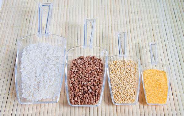 Establecer cereales dieta saludable salud fondo verde Foto stock © g215