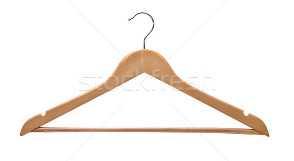 Wooden coat hanger isolated on a white background.  Stock photo © g215