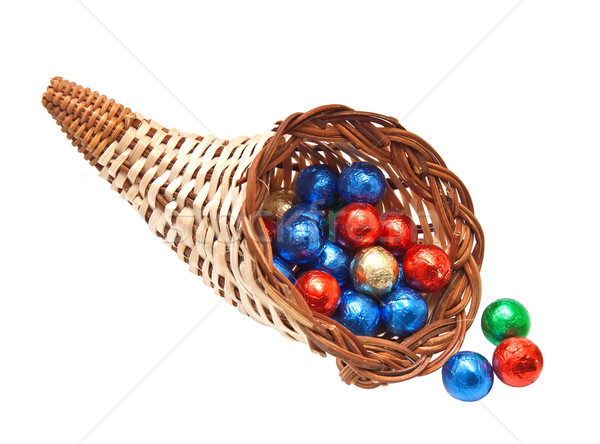 Cornucopia of chocolate balls  isolated on white background   Stock photo © g215