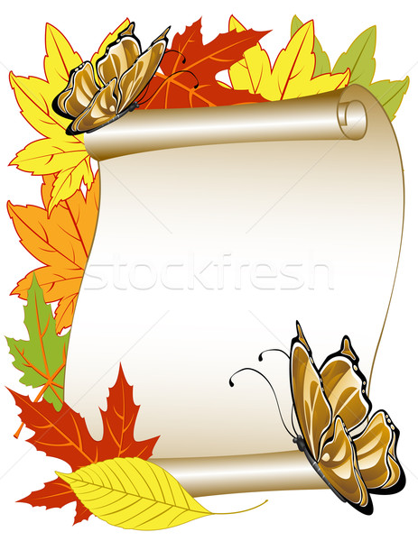 Kelebek model sonbahar yaprakları dizayn bahçe arka plan Stok fotoğraf © g215