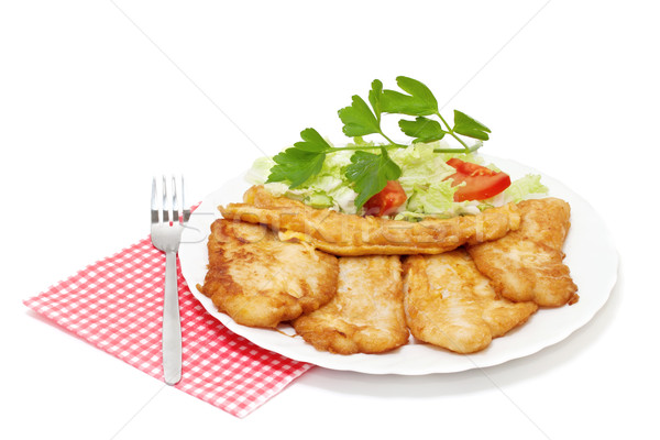 Fried fish fillets with  salad.  Stock photo © g215