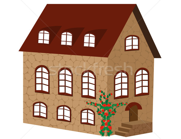 Beautiful brick house. Vector image.  Stock photo © g215