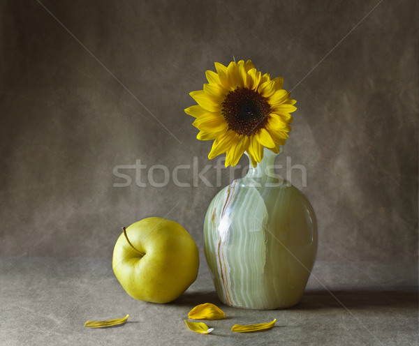 Still life with sunflowers and apples Stock photo © g215