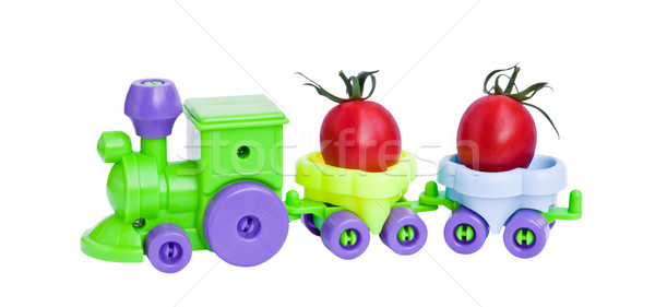 Toy Train lucky tomato, isolated on a white background. Stock photo © g215