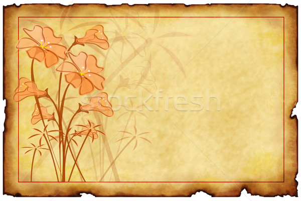 Foto stock: Edad · postal · floral · patrones · papel · textura