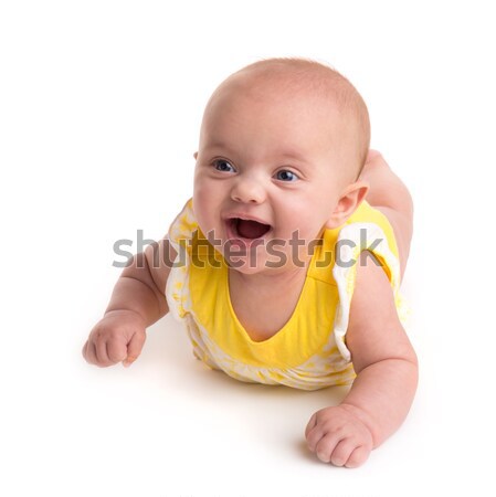 Bonitinho bebê sorridente isolado branco sorrir Foto stock © gabes1976