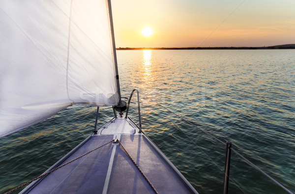 Navigaţie apus lux iaht cer natură Imagine de stoc © gabor_galovtsik
