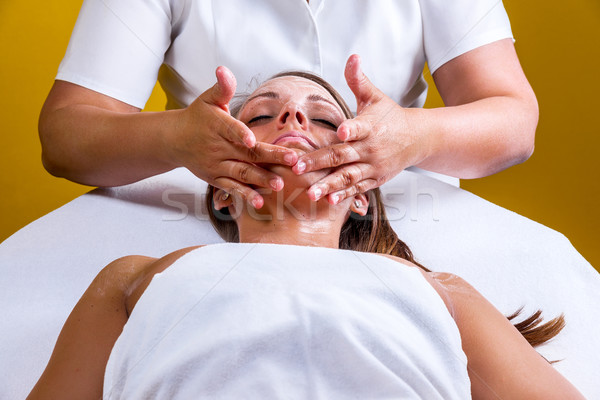 Stockfoto: Gezicht · schoonmaken · schoonheidssalon · meisje · ogen · medische