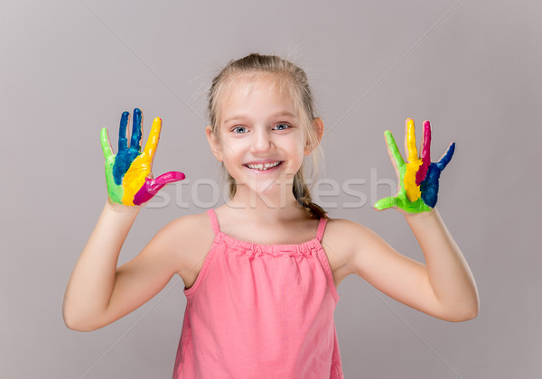 Stock photo: Colorful painted hands