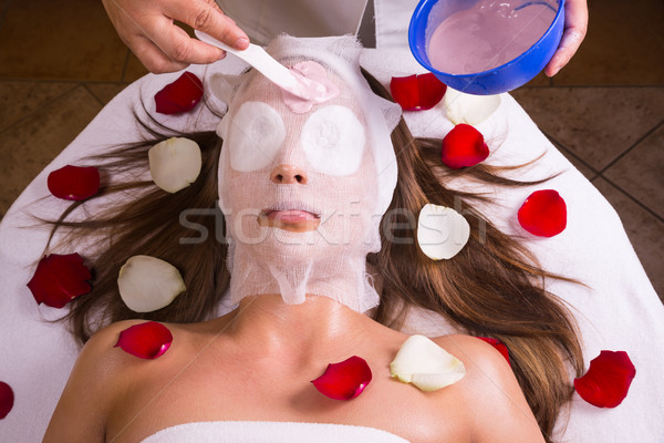 Mujer hermosa hermosa joven máscara profesional salud Foto stock © gabor_galovtsik