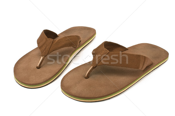Pair of brown men's flip flop sandals Stock photo © gavran333