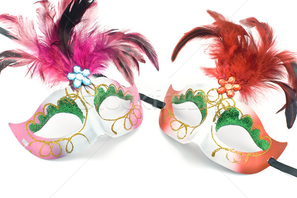 Two Carnival mask with feathers and diamond  Stock photo © gavran333