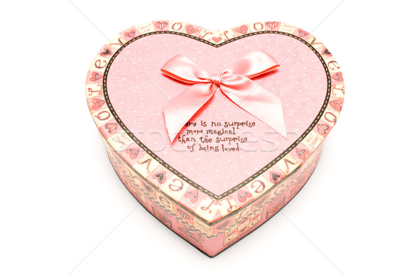 Colorat cadou hârtie cutie inimă izolat Imagine de stoc © gavran333