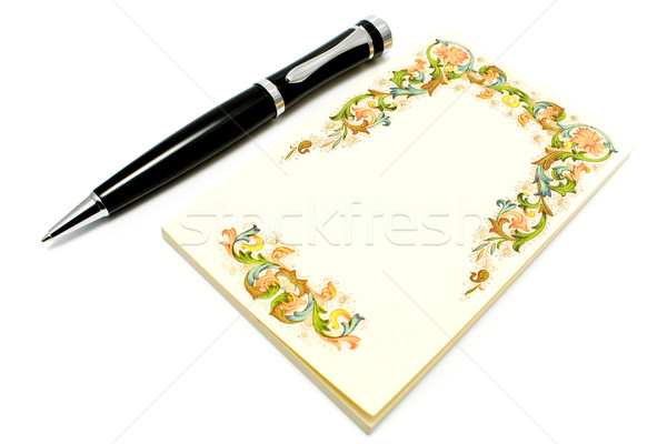 Yellow notebook and pen Stock photo © gavran333