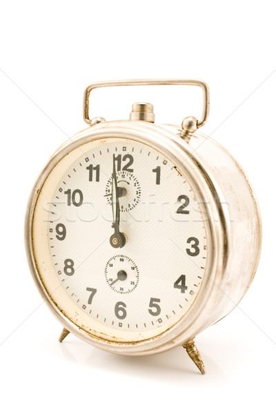 Velho despertador isolado branco relógio arte Foto stock © gavran333