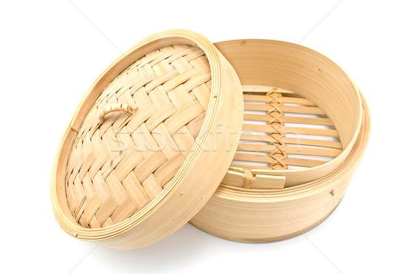 Bamboo  basket steamer with open lid  Stock photo © gavran333