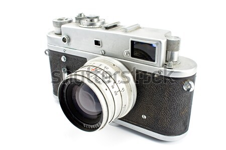 Stock photo: Three Vintage two lens photo camera