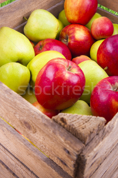 Frescos manzanas cuadro verde rojo Foto stock © Gbuglok