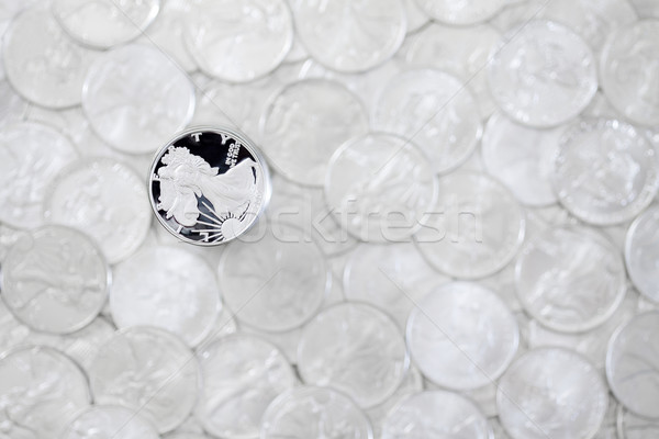 Gümüş dolar sikke parlak bir yalıtılmış Stok fotoğraf © Gbuglok