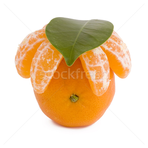 Tangerine with leaf Stock photo © Gbuglok