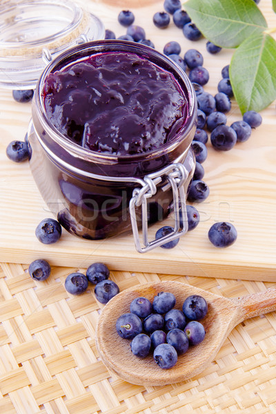 Stockfoto: Vruchten · jam · keukentafel · vruchten · keuken