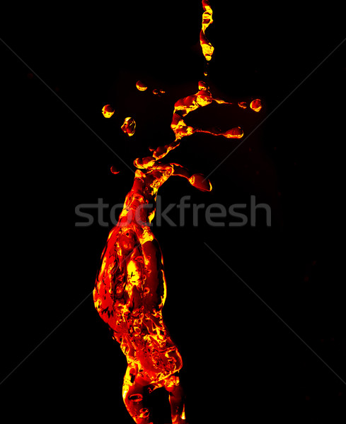跳ね 炎のような 液体 抽象的な 黒 火災 ストックフォト © GekaSkr