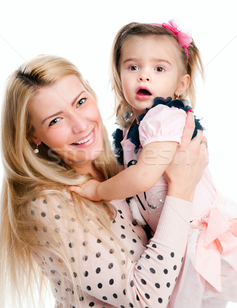 Anne kız kadın kız gülümseme yüz Stok fotoğraf © GekaSkr