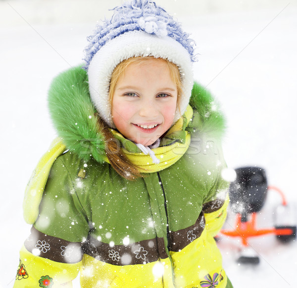 girl sledding Stock photo © GekaSkr