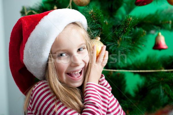 Petite fille chapeau portrait souriant Noël [[stock_photo]] © GekaSkr