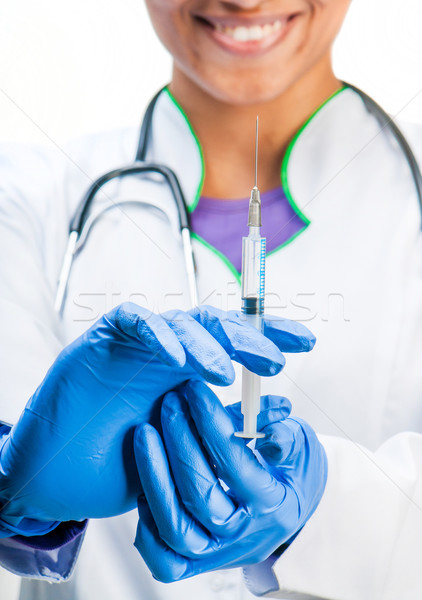 Lekarza strzykawki ręce szpitala muzyka Zdjęcia stock © GekaSkr