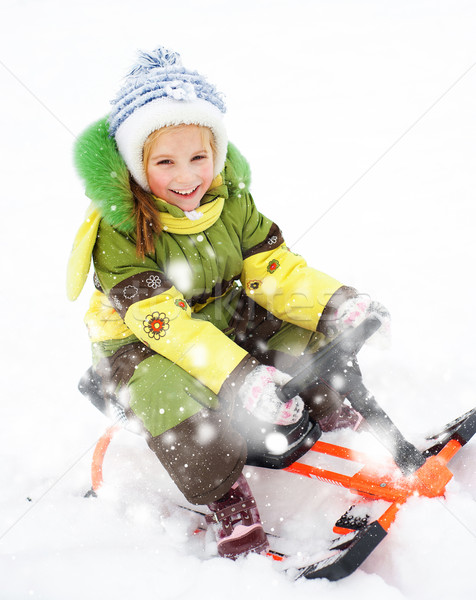 girl sledding Stock photo © GekaSkr